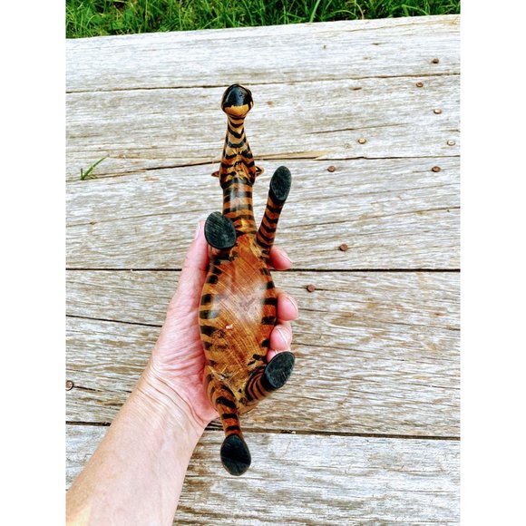 Vintage Wood MCM African Zebra Folk Art - Picture 9 of 11